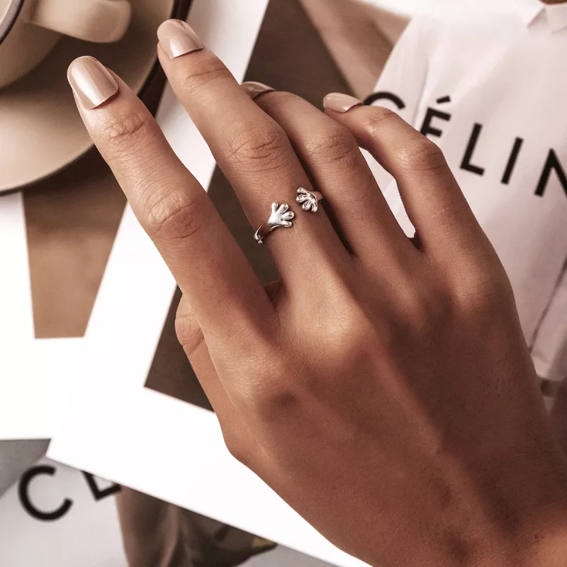 (imagen para) Anillo abierto estilo Pandora con lindo cachorro - BSR225 - Ver 7