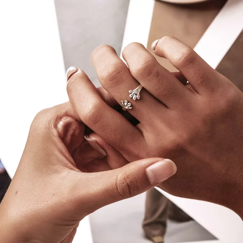 (imagen para) Anillo abierto estilo Pandora con lindo cachorro - BSR225 - Ver 8