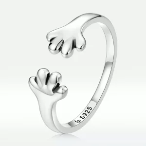(imagen para) Anillo abierto estilo Pandora con lindo cachorro - BSR225