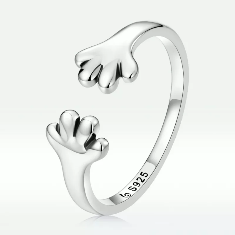 (imagen para) Anillo abierto estilo Pandora con lindo cachorro - BSR225
