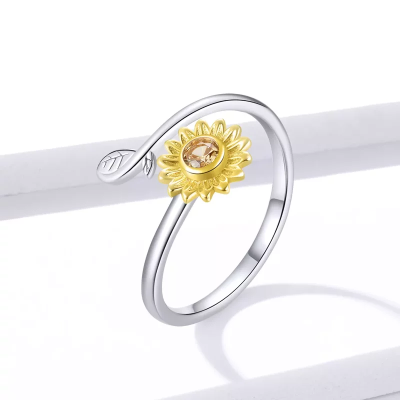 (imagen para) Anillo abierto estilo Pandora con margarita fresca - BSR127 - Ver 2