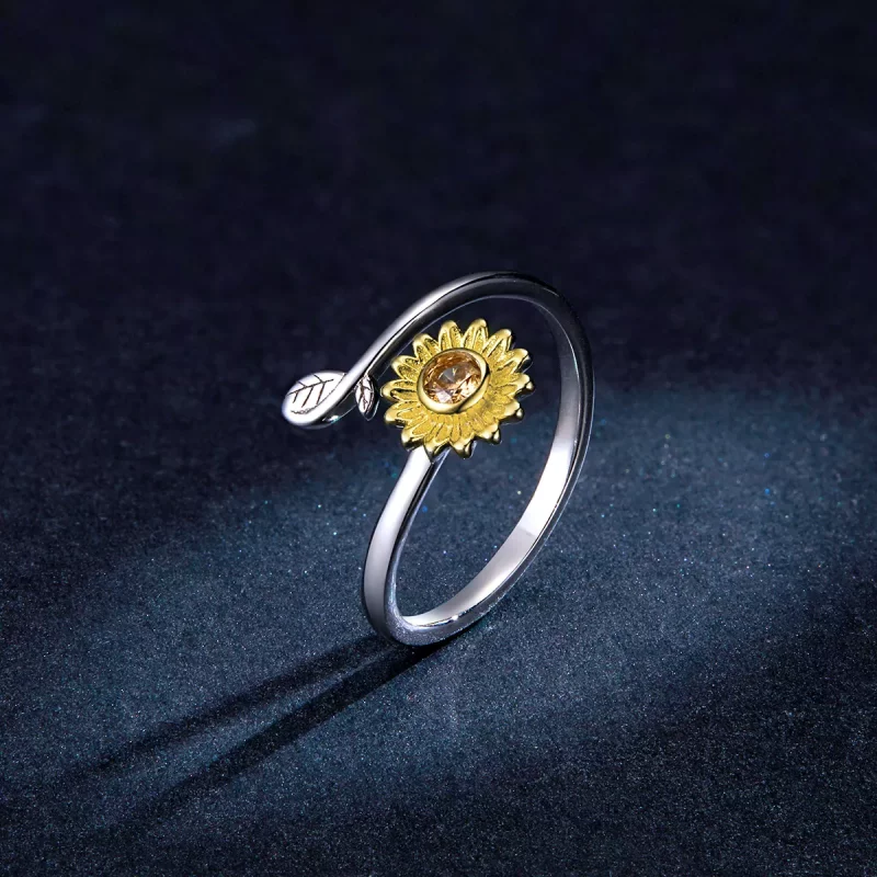 (imagen para) Anillo abierto estilo Pandora con margarita fresca - BSR127 - Ver 5