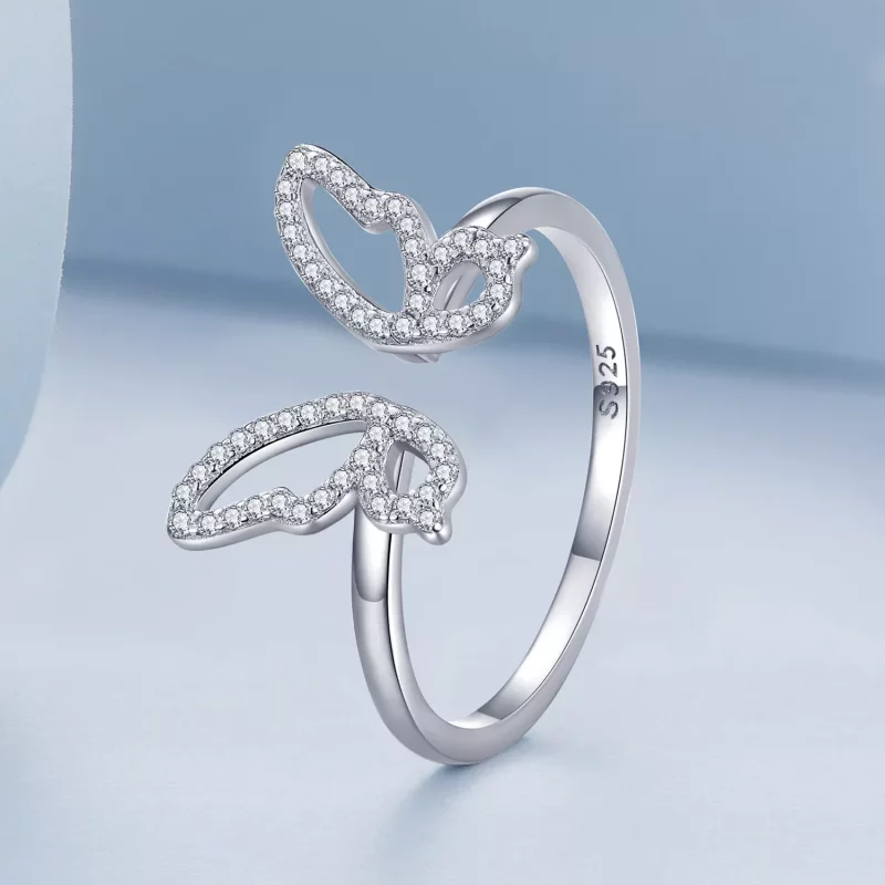 (imagen para) Anillo abierto estilo Pandora con mariposa - BSR278 - Ver 2