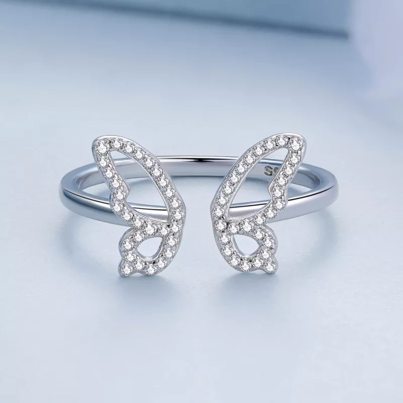 (imagen para) Anillo abierto estilo Pandora con mariposa - BSR278 - Ver 3