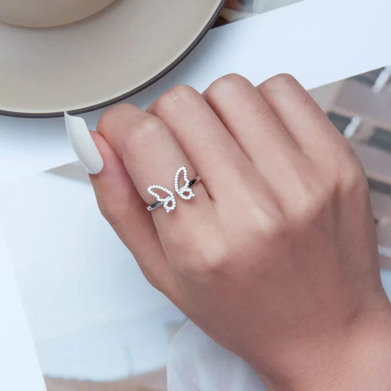 (imagen para) Anillo abierto estilo Pandora con mariposa - BSR278 - Ver 5