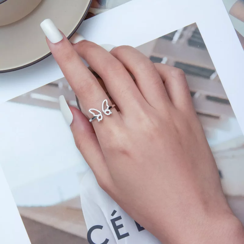 (imagen para) Anillo abierto estilo Pandora con mariposa - BSR278 - Ver 6