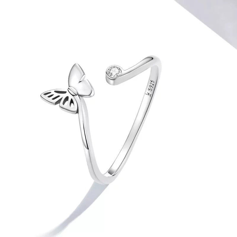 (imagen para) Anillo abierto estilo Pandora con mariposa - SCR772 - Ver 2