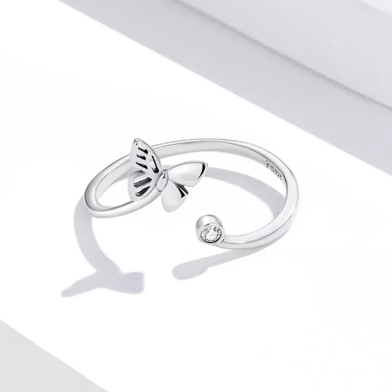 (imagen para) Anillo abierto estilo Pandora con mariposa - SCR772 - Ver 4