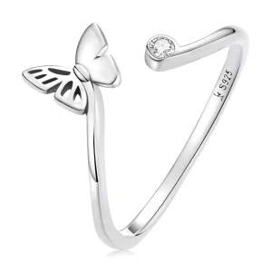 (imagen para) Anillo abierto estilo Pandora con mariposa - SCR772