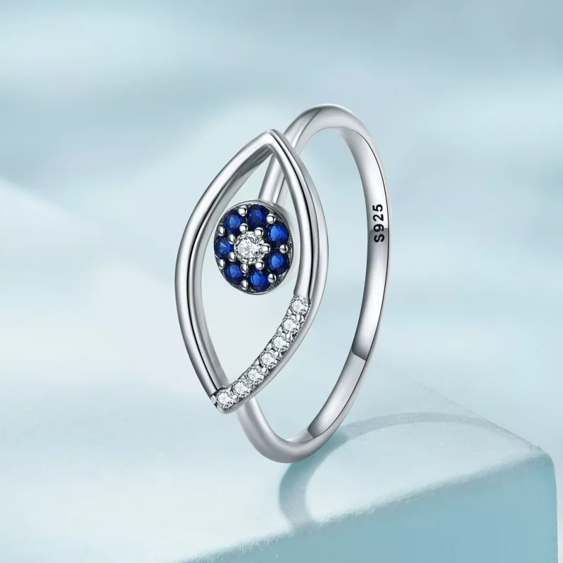 (imagen para) Anillo abierto estilo Pandora con ojo de diablo - SCR875 - Ver 2