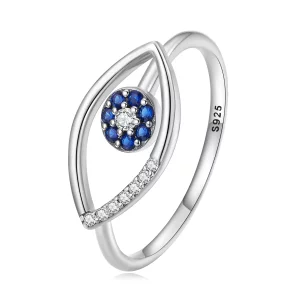 Anillo abierto estilo Pandora con ojo de diablo - SCR875 (imagen para) Anillo abierto estilo Pandora con ojo de diablo - SCR875