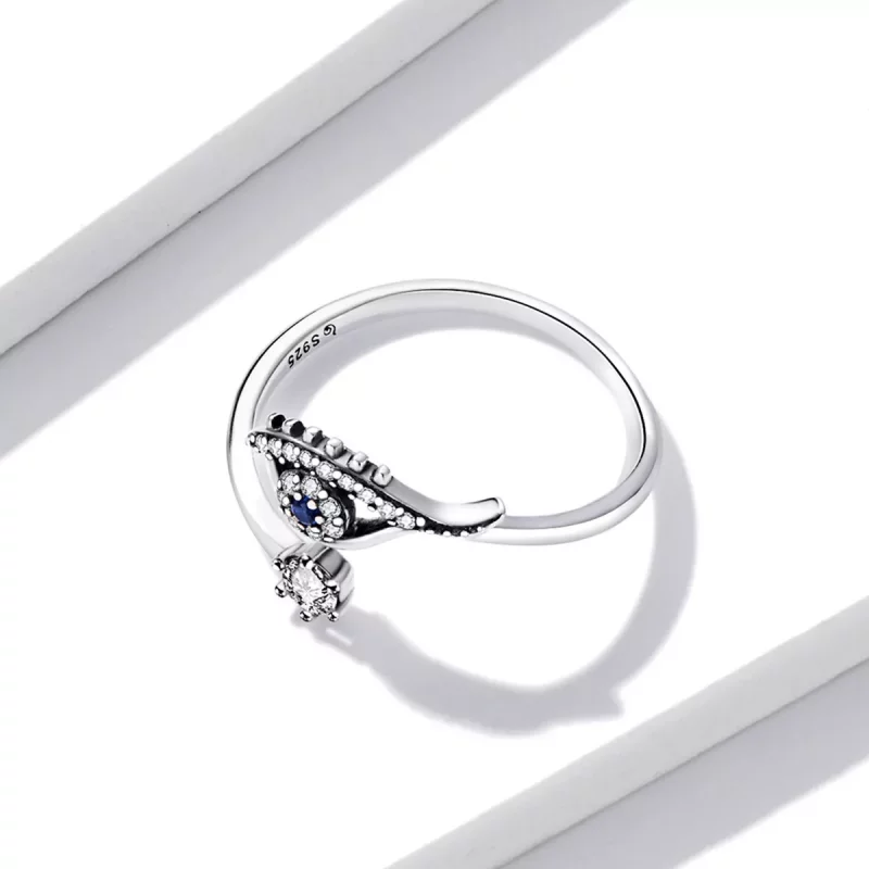 (imagen para) Anillo abierto estilo Pandora con ojo de demonio - BSR215 - Ver 3