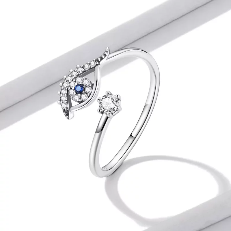(imagen para) Anillo abierto estilo Pandora con ojo de demonio - BSR215 - Ver 4