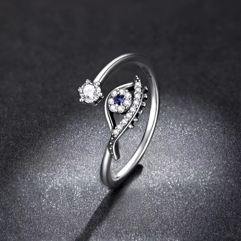 (imagen para) Anillo abierto estilo Pandora con ojo de demonio - BSR215 - Ver 5
