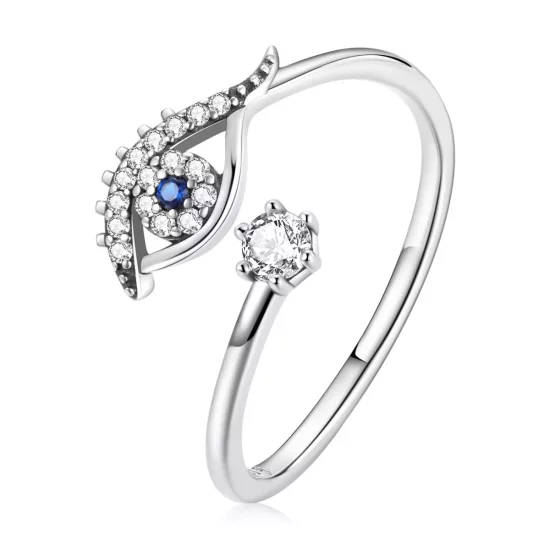 (imagen para) Anillo abierto estilo Pandora con ojo de demonio - BSR215