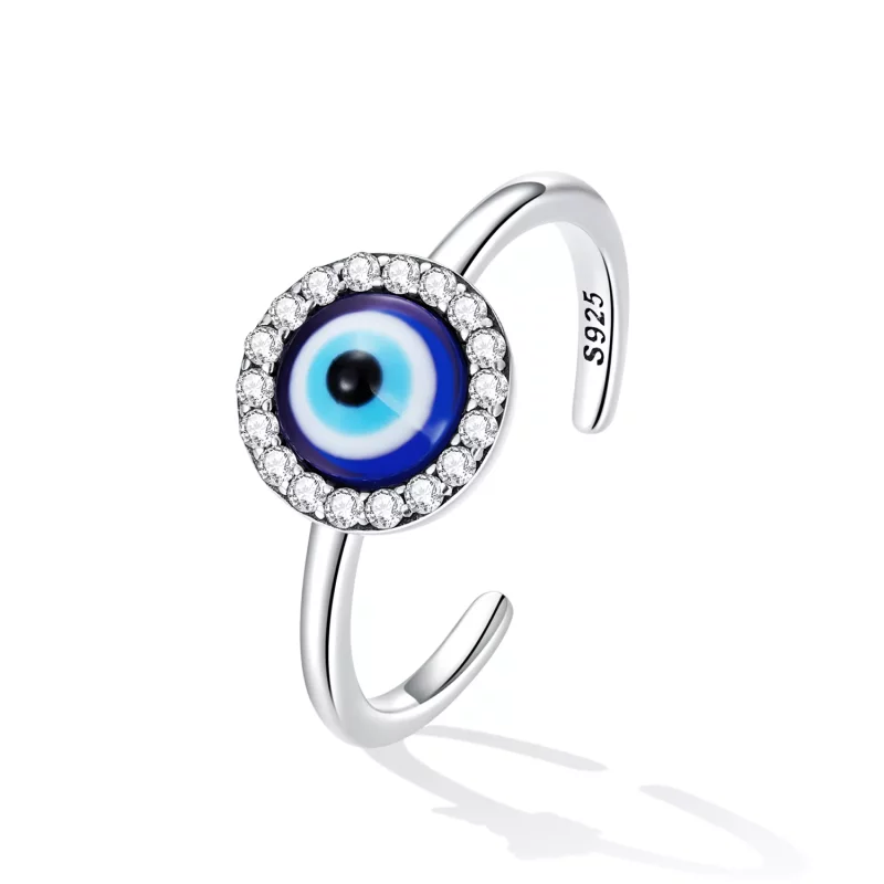 (imagen para) Anillo abierto estilo Pandora con ojo de demonio - BSR254 - Ver 2