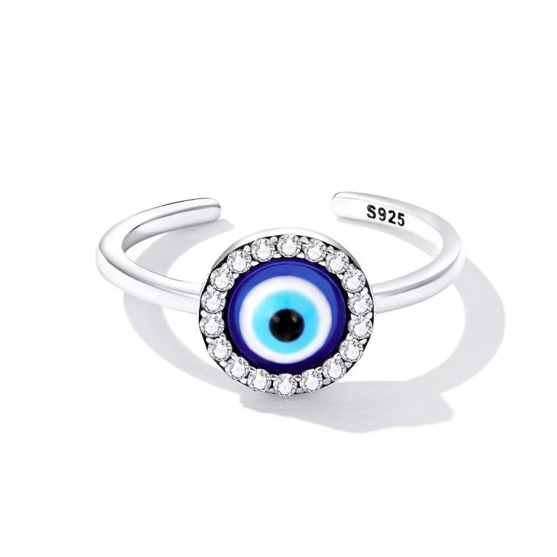(imagen para) Anillo abierto estilo Pandora con ojo de demonio - BSR254 - Ver 3