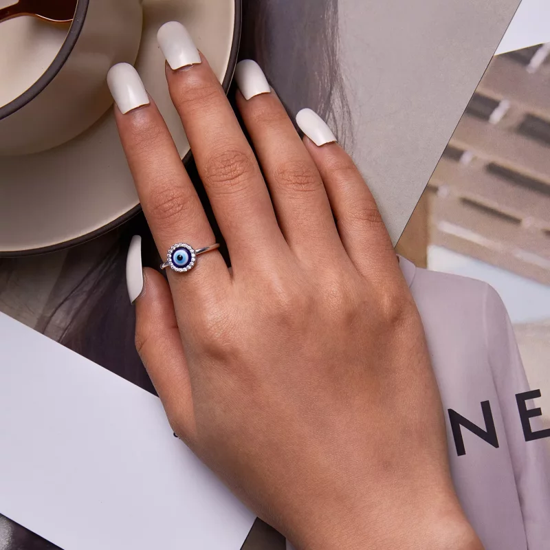 (imagen para) Anillo abierto estilo Pandora con ojo de demonio - BSR254 - Ver 7