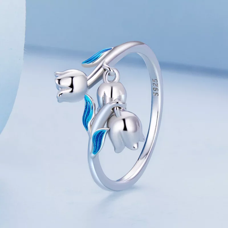 (imagen para) Anillo Abierto Estilo Pandora con Orquídea - BSR287 - Ver 2