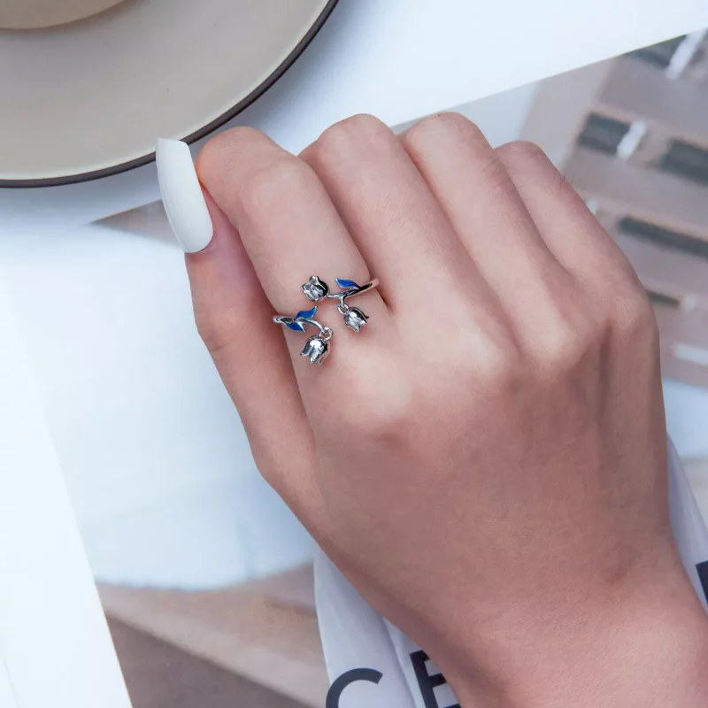 (imagen para) Anillo Abierto Estilo Pandora con Orquídea - BSR287 - Ver 5