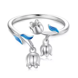 (imagen para) Anillo Abierto Estilo Pandora con Orquídea - BSR287