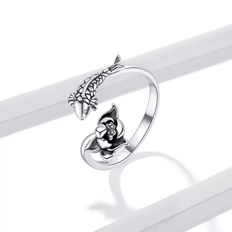 (imagen para) Anillo abierto estilo Pandora con volantes de Koi - BSR201 - Ver 2