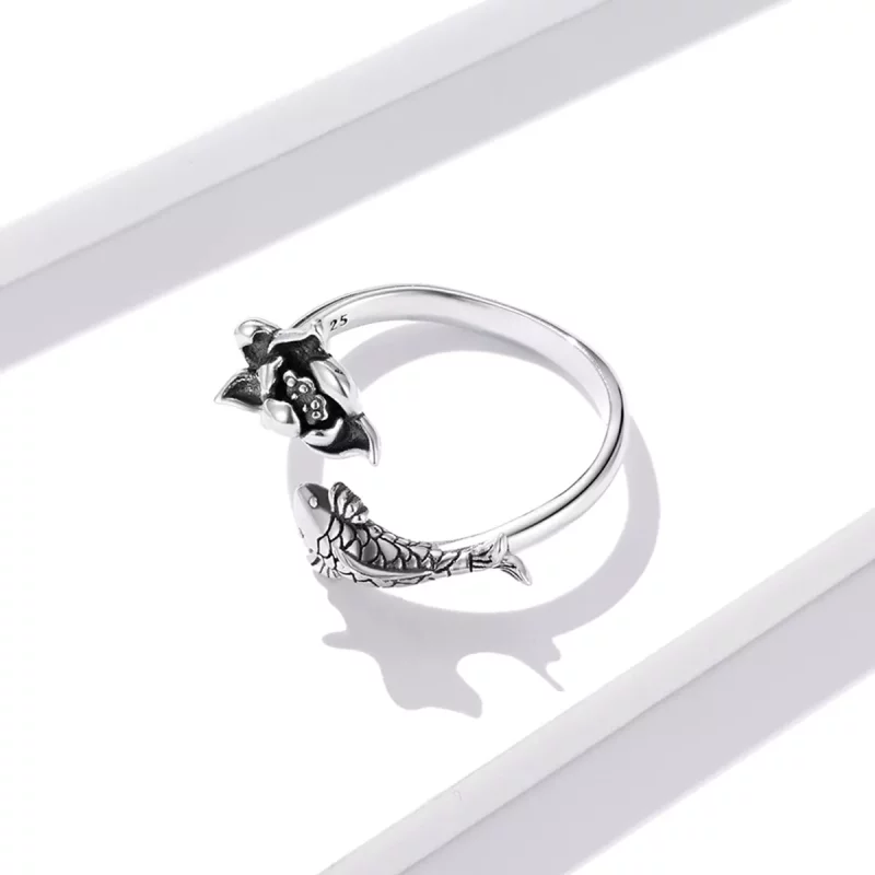 (imagen para) Anillo abierto estilo Pandora con volantes de Koi - BSR201 - Ver 3