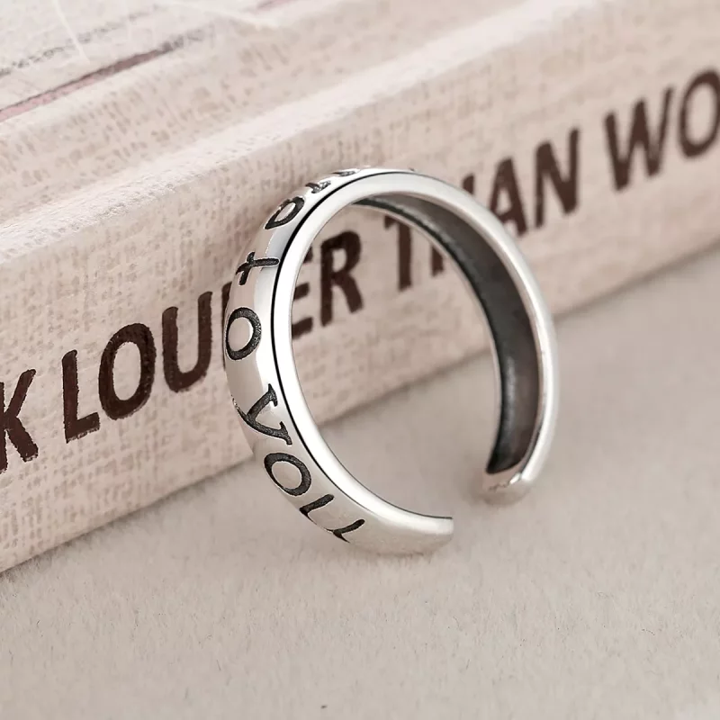 (imagen para) Anillo abierto estilo Pandora de amor para parejas - VSR014 - Ver 3