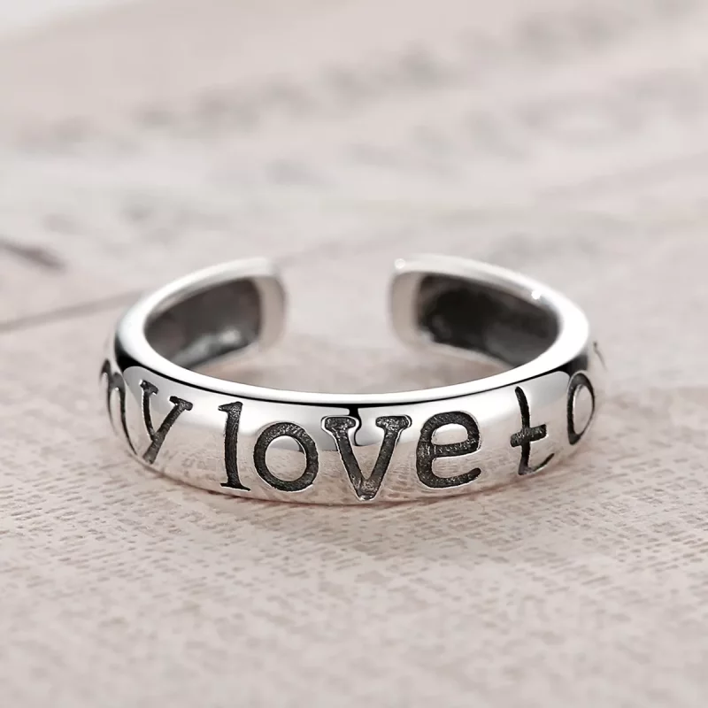 (imagen para) Anillo abierto estilo Pandora de amor para parejas - VSR014 - Ver 5