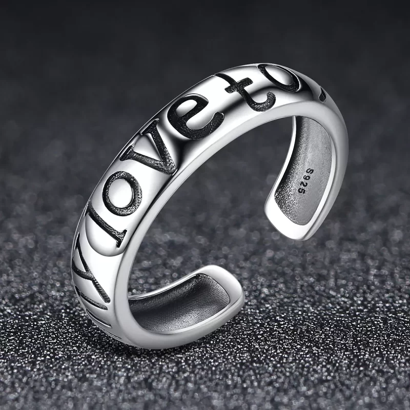 (imagen para) Anillo abierto estilo Pandora de amor para parejas - VSR014 - Ver 8