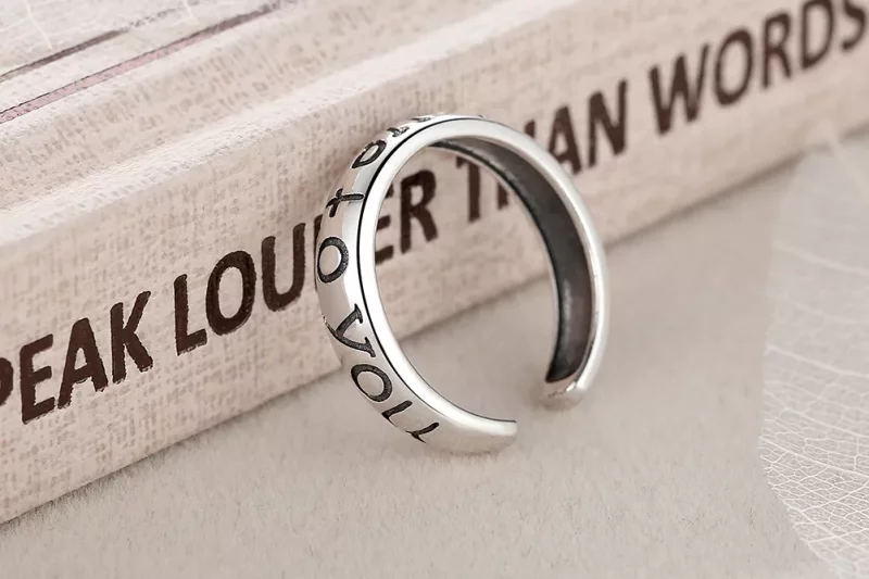 (imagen para) Anillo abierto estilo Pandora de amor para parejas - VSR014 - Ver 9