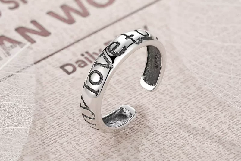 (imagen para) Anillo abierto estilo Pandora de amor para parejas - VSR014 - Ver 10