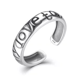 Anillo abierto estilo Pandora de amor para parejas - VSR014 (imagen para) Anillo abierto estilo Pandora de amor para parejas - VSR014