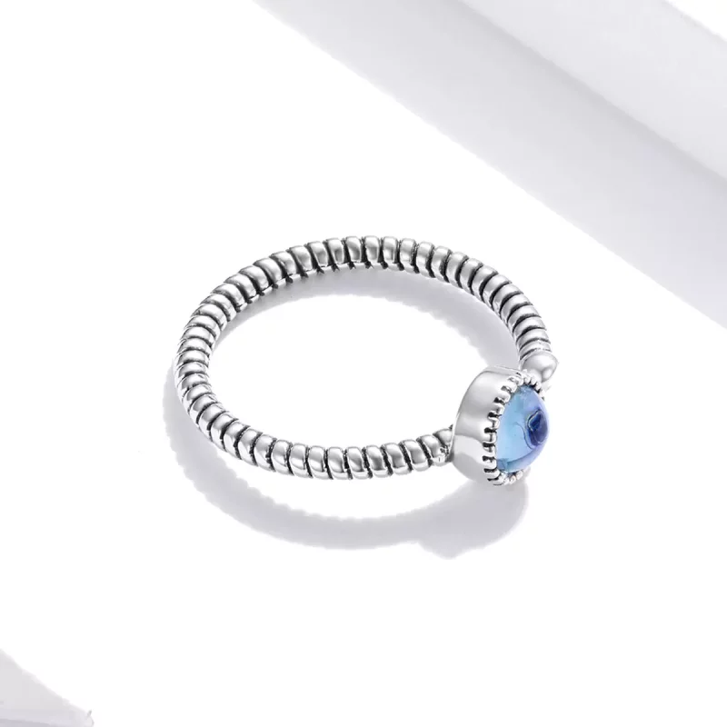 (imagen para) Anillo abierto estilo Pandora de plata Luna de Amante a la luz de la luna - SCR6 - Ver 4
