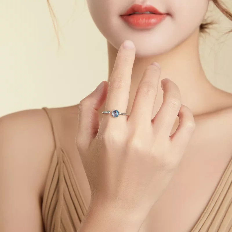 (imagen para) Anillo abierto estilo Pandora de plata Luna de Amante a la luz de la luna - SCR6 - Ver 7
