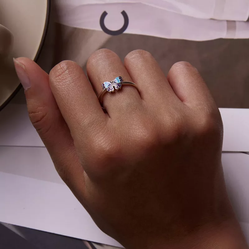 (imagen para) Anillo abierto estilo Pandora Retro Mariposa - SCR802 - Ver 7
