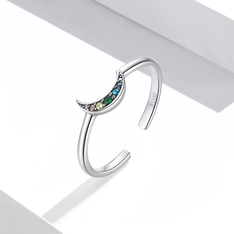 (imagen para) Anillo abierto estilo Pandora Shine The Moon - SCR778 - Ver 2