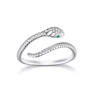 Anillo abierto estilo serpiente plateado al estilo de Pandora - SCR666 (imagen para) Anillo abierto estilo serpiente plateado al estilo de Pandora - SCR666