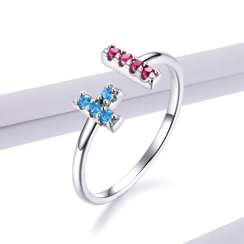 (imagen para) Anillo abierto estilo Tetris de Pandora - BSR114 - Ver 3
