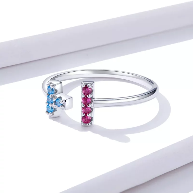 (imagen para) Anillo abierto estilo Tetris de Pandora - BSR114 - Ver 4