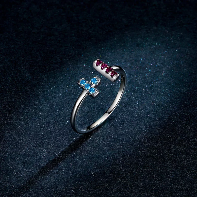(imagen para) Anillo abierto estilo Tetris de Pandora - BSR114 - Ver 5