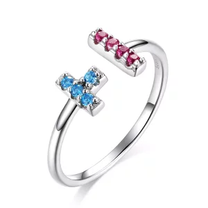Anillo abierto estilo Tetris de Pandora - BSR114 (imagen para) Anillo abierto estilo Tetris de Pandora - BSR114