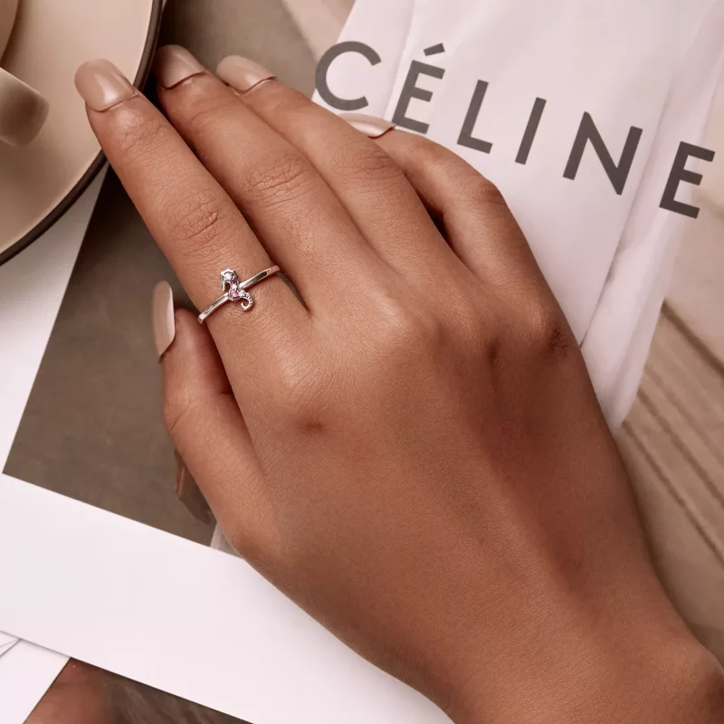 (imagen para) Anillo Abierto Exquisito Estilo Pandora con Caballito de Mar - SCR816 - Ver 7