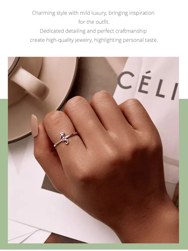 (imagen para) Anillo Abierto Exquisito Estilo Pandora con Caballito de Mar - SCR816 - Ver 9