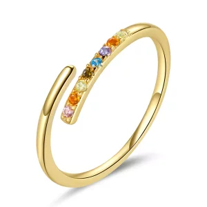 Anillo abierto simple de estilo Pandora con circonia cúbica - SCR748 (imagen para) Anillo abierto simple de estilo Pandora con circonia cúbica - SCR748