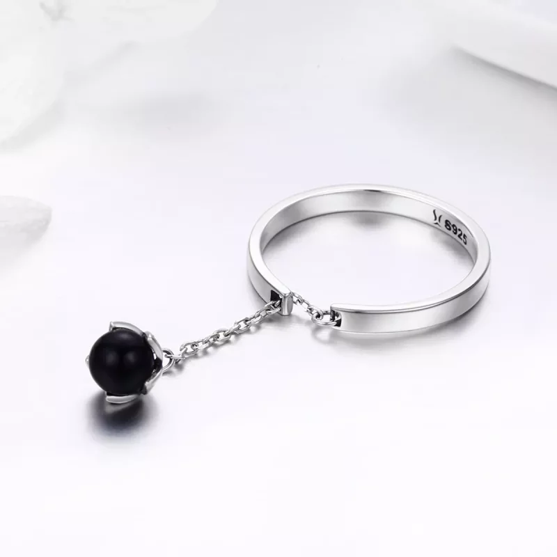 (imagen para) Anillo ajustable de estilo Pandora con lágrimas de flores de plata - SCR314 - Ver 5