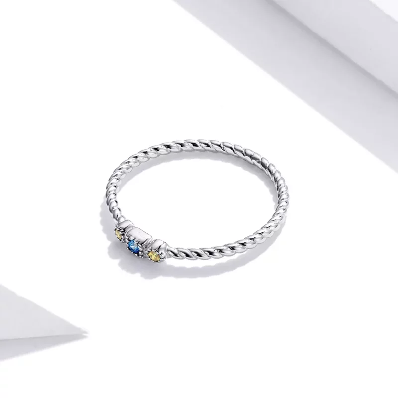 (imagen para) Anillo de Amor del Arco Iris de Plata Estilo Pandora - SCR721 - Ver 3