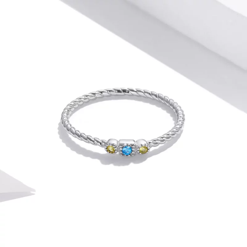 (imagen para) Anillo de Amor del Arco Iris de Plata Estilo Pandora - SCR721 - Ver 4