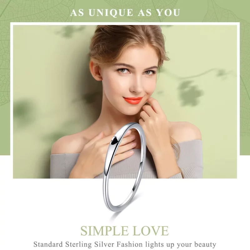 (imagen para) Anillo de Amor Simple de Plata Estilo Pandora - SCR468 - Ver 2