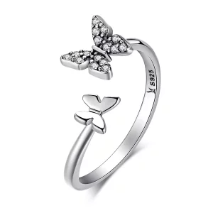 (imagen para) Anillo de Baile de Mariposa de Estilo Pandora en Plata - SCR087